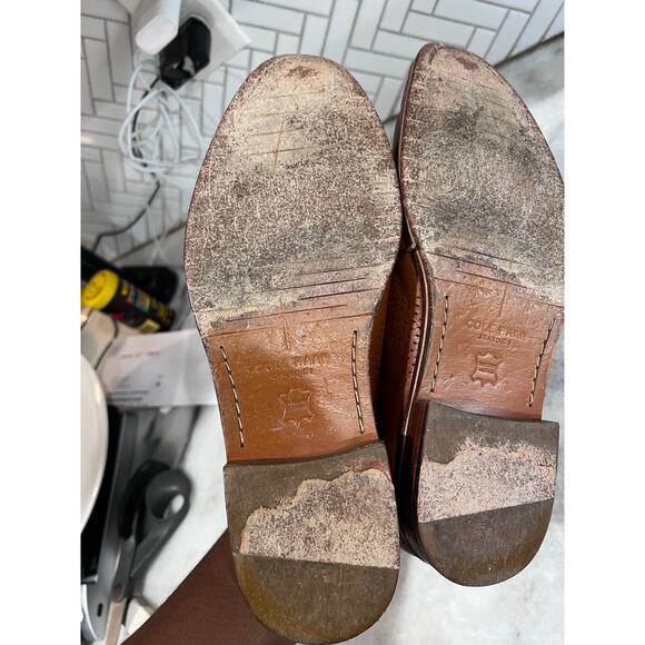 Cole Haan Washington Grand Laser Wingtip Oxford Brown Leather Men’s Shoes Sz 9 - Picture 10 of 13